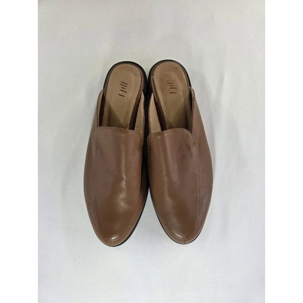 J.jill Pointed Toe Slip On Flat Loafer Mules 7 Leather